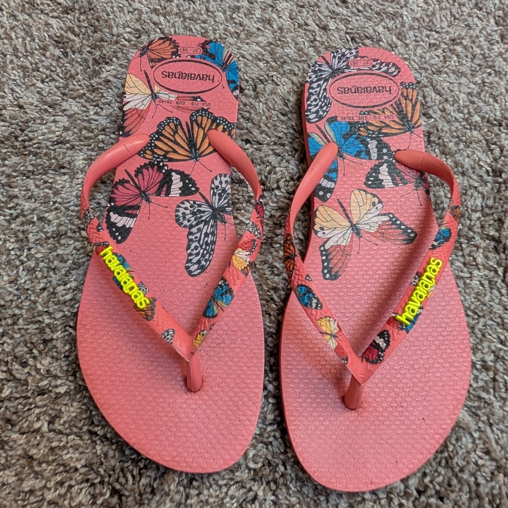 Havaianas Butterfly Print Flip Flops